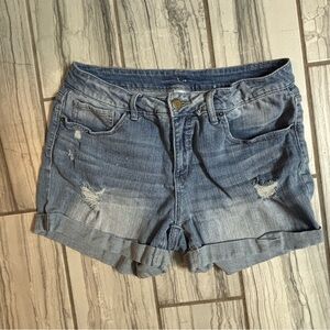 Time and Tru Denim Blue Distressed Jean Shorts